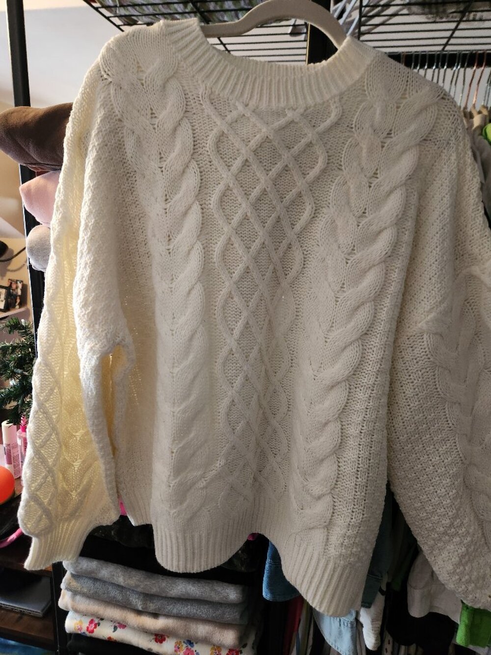 Cableknit sweater